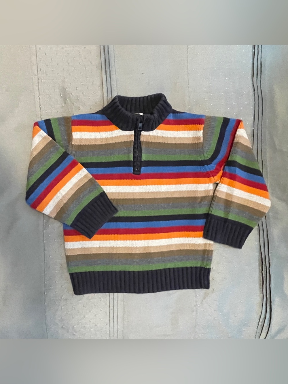 Gymboree Kids Mutli-Color Striped Quarter Zip Sweater size 4T